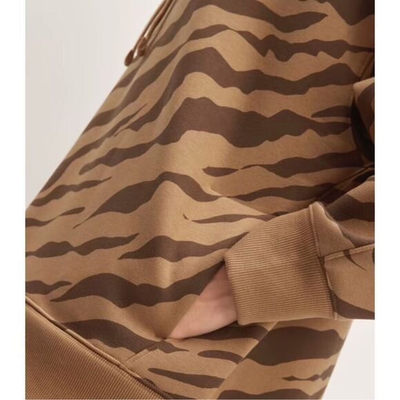 Everlane The ReTrack Hoodie Cocoa Tiger Stripe XS - Picture 7 of 11